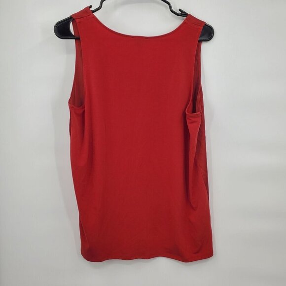 Ann Taylor Shimmer Mixed Media Tank Top Women Size Large Scoop Neck Shell - Picture 9 of 11